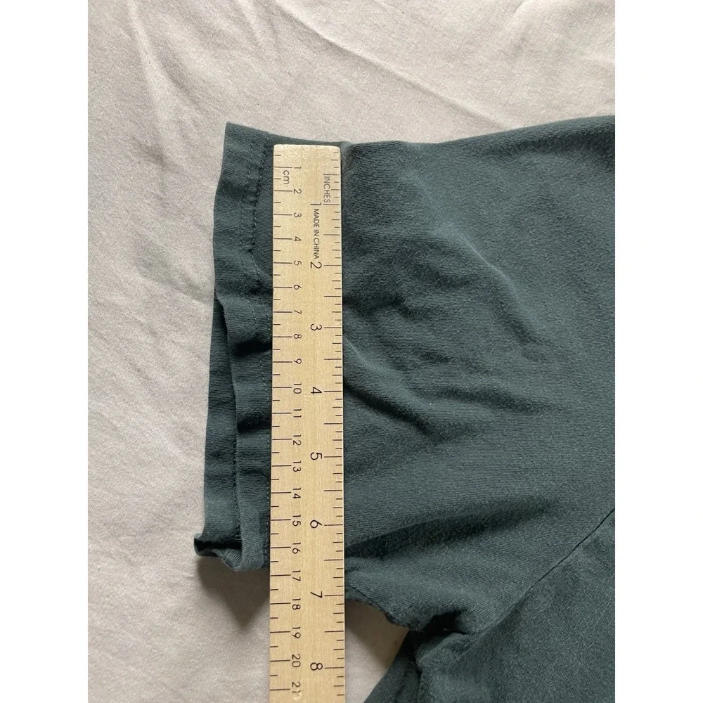 The North Face Unisex Adults T-Shirt 2XL Graphic Tee Green Short Sleeve Crop Top